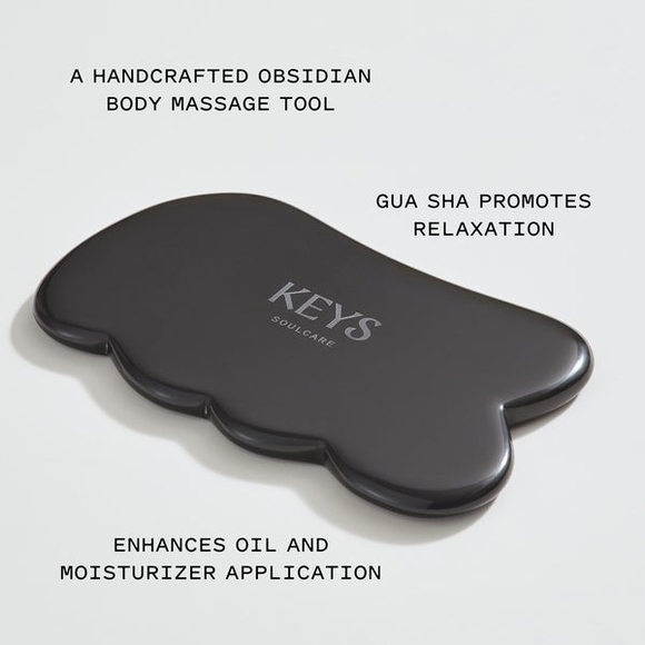 🆕 Gua Sha Body Massage Tool Genuine Obsidian Stone Keys Soulcare - New In Box - Picture 4 of 10
